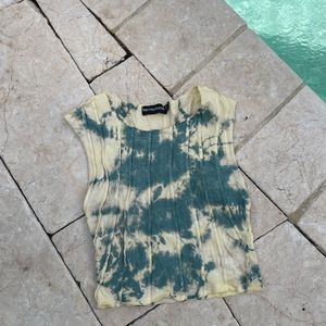 PRETTY LITTLE THING - Mint Tie Dyed Crop Tank, Size 6